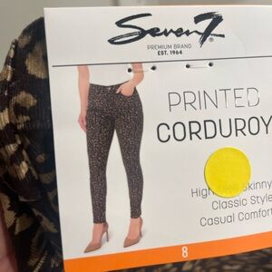 Seven7 Brown Printed Corduroy Women Jeans